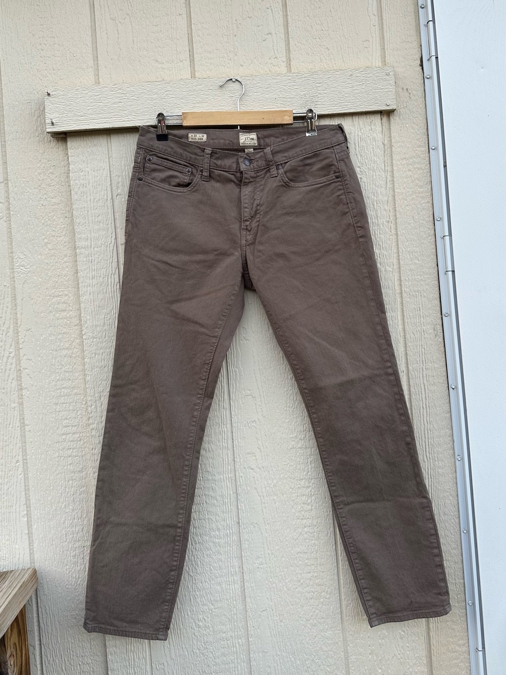 J. Crew 33x32 484 Slim-fit Bergen Five-pocket Pant Cape Cod Canvas Neutral Brown